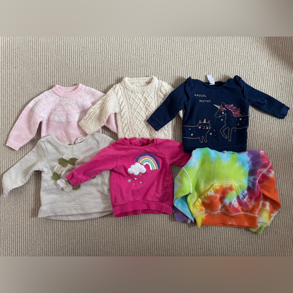 Bundle of Baby Girl Sweatshirts 6-12M